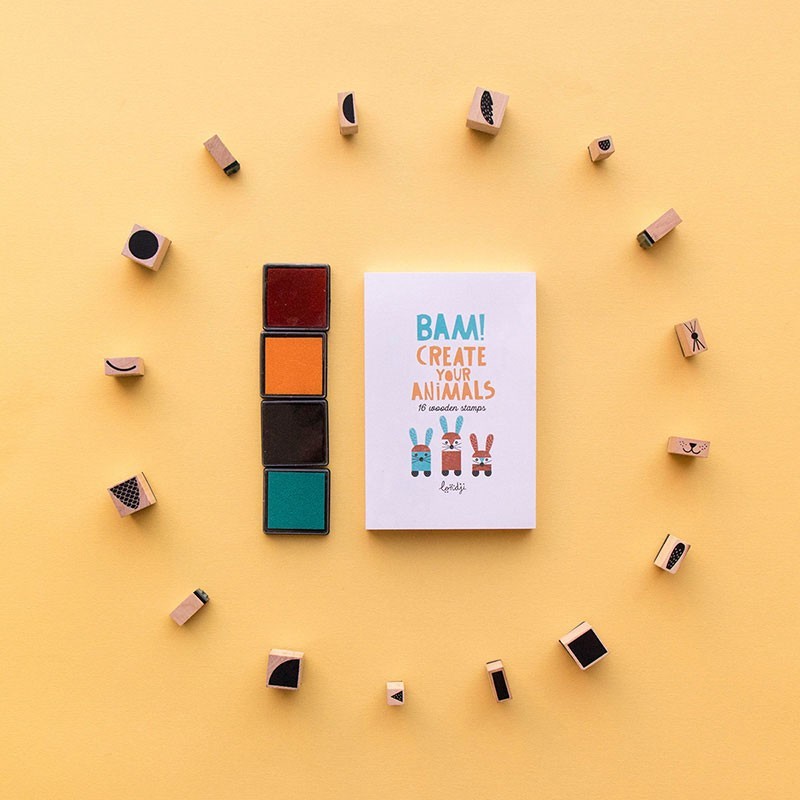 Activity with wooden stamps